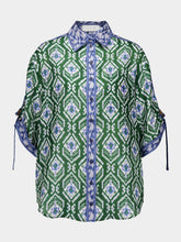Zimmermann Green Wylie Silk Relaxed Fit Shirt