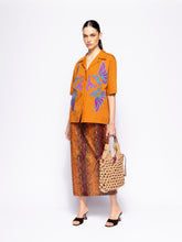 Paula Daisy Caramel Café Embroidered Poplin Shirt