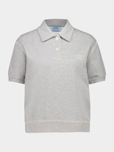 Prada Grey Cotton Polo Shirt with Pearl Buttons