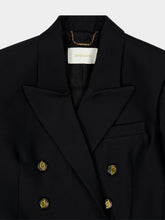 Zimmermann Black Clash Cropped Wool-Silk Blazer