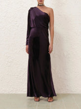 Zimmermann Illustration Asymmetric Velvet Gown