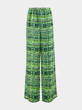 Ferragamo Check Print Wide Leg Trousers