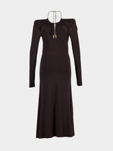 Ferragamo Espresso Long Crepe Dress
