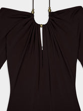 Ferragamo Espresso Long Crepe Dress