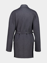 Ferragamo Grey Wool-Cashmere Belted Jacket