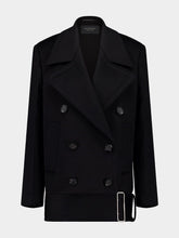 Ferragamo Black Wool Cashmere Peacoat