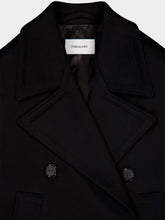 Ferragamo Black Wool Cashmere Peacoat