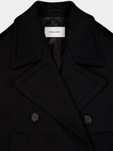 Ferragamo Black Wool Cashmere Peacoat