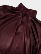 Ferragamo Burgundy Satin High Neck Dress