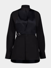 Ferragamo Black Long-Sleeved Shirt with Bib