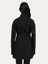 Ferragamo Black Long-Sleeved Shirt with Bib