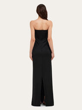 Ferragamo Black Gathered Strapless Long Dress