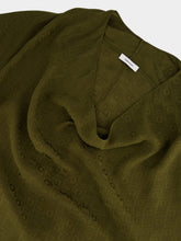 Ferragamo Olive Green Silk Dress with Monogram Motif