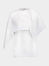 Ferragamo Asymmetric Draped White Top