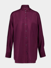 Ferragamo Oxblood Viscose Twill Long-Sleeve Shirt