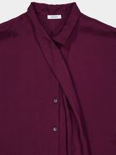 Ferragamo Oxblood Viscose Twill Long-Sleeve Shirt