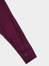 Ferragamo Oxblood Viscose Twill Long-Sleeve Shirt