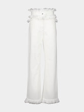 Ferragamo White Fringe Detail Jeans