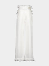 Ferragamo White Fringe Detail Jeans