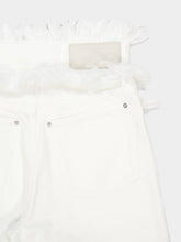 Ferragamo White Fringe Detail Jeans