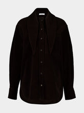 Ferragamo Dark Espresso Velvet Corduroy Overshirt