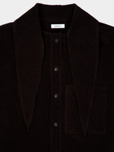 Ferragamo Dark Espresso Velvet Corduroy Overshirt