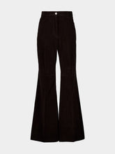 Ferragamo Dark Espresso Wide-Leg Corduroy Trousers