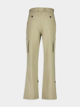 Ferragamo Sand Silk Blend Cargo Trousers