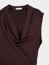 Ferragamo Asymmetric Cowl-Neck Midi Dress