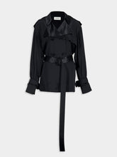 Ferragamo Black Satin Double-Breasted Jacket