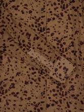 Ferragamo Camel and Plum Silk Georgette Orchid Print Shirt