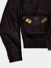 Ferragamo Espresso Leather Bomber Jacket