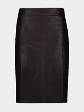 Ferragamo Espresso Leather Midi Skirt