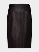 Ferragamo Espresso Leather Midi Skirt