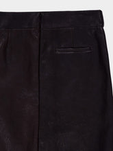Ferragamo Espresso Leather Midi Skirt