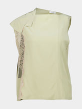 Ferragamo Burnt Sage Silk Lace Insert Top