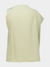 Ferragamo Burnt Sage Silk Lace Insert Top