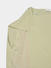 Ferragamo Burnt Sage Silk Lace Insert Top