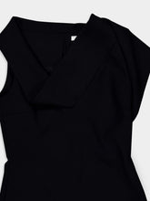 Ferragamo Black Asymmetric Wool Mini Dress