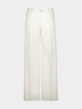 Ferragamo Parchment Tailored Cotton-Silk Trousers