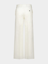 Ferragamo Parchment Tailored Cotton-Silk Trousers