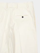 Ferragamo Parchment Tailored Cotton-Silk Trousers