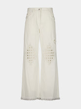 Ferragamo Mascarpone Frayed Straight-Leg Jeans