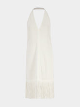 Ferragamo Mascarpone White Fringed Knit Dress