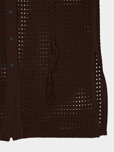 Ferragamo Espresso Brown Knitted Shirt Dress