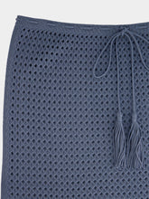 Ferragamo Light Denim Open Weave Knit Skirt