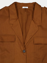 Ferragamo Cognac Belted Virgin Wool Blazer