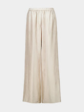 Ferragamo Safari Beige Straight-Leg Silk Trousers