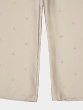Ferragamo Safari Beige Straight-Leg Silk Trousers