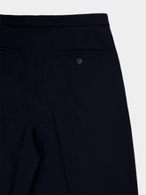 Ferragamo Navy Blue Straight-Leg Wool Trousers